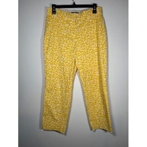 Talbots Curvy Ankle Pants Size 6 Butter Yellow Cotton Stretch Preppy Summer